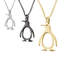 Collier en acier inoxydable pendentif pingouin mignon polonais